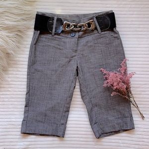 Tracy Evans Limited gray, cuffed dress shorts with clasp belt included - Size 0.